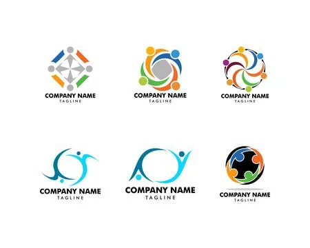 Set of Community People vector logo design elements Stock Illustration