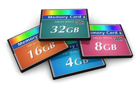 Set of CompactFlash memory cards Stock Illustration
