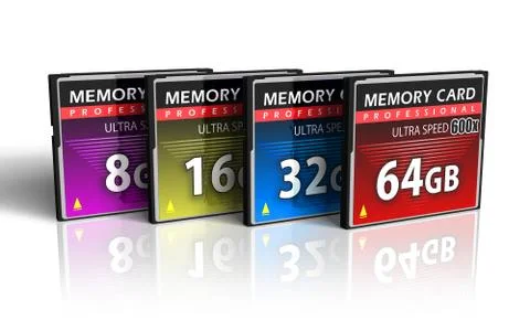 Set of CompactFlash memory cards Illustrazione stock