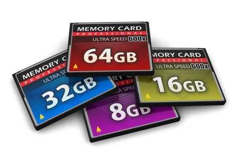 Set of CompactFlash memory cards Stock-Illustration