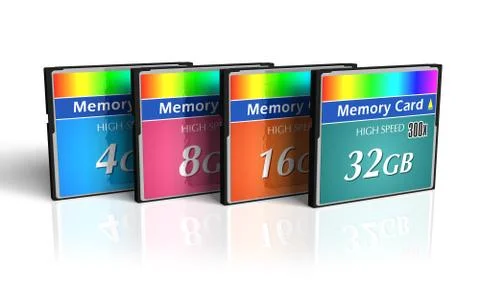 Set of CompactFlash memory cards Stock Illustration