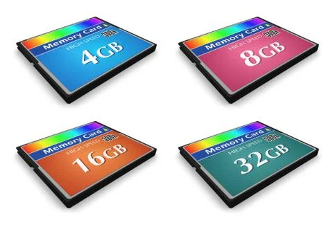 Set of CompactFlash memory cards Illustrazione stock