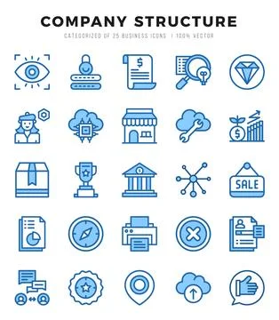 Set of Company Structure icons in Two Color style. Two Color Icons symbol c.. イラスト素材