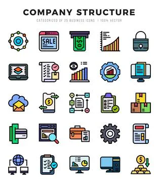 Set of Company Structure icons. Vector Illustration. イラスト素材
