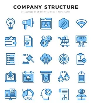 Set of Company Structure icons. Vector Illustration. Stock Illustration
