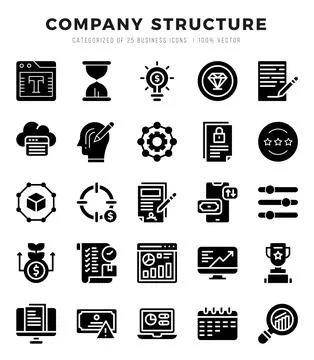 Set of Company Structure icons. Vector Illustration. Stock Illustration