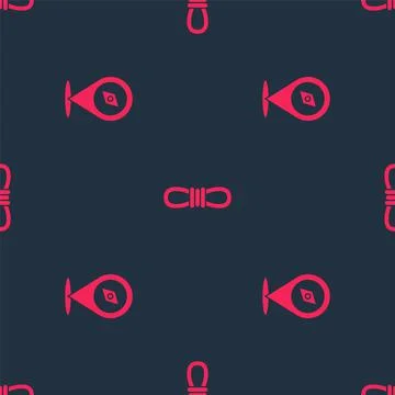 Set Compass and Climber rope on seamless pattern. Vector Stock Illustration
