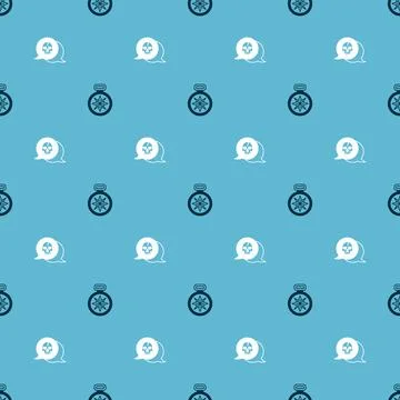 Set Compass and Skull on seamless pattern. Vector Illustrazione stock