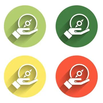 Set Compass icon isolated with long shadow background. Windrose navigation .. イラスト素材