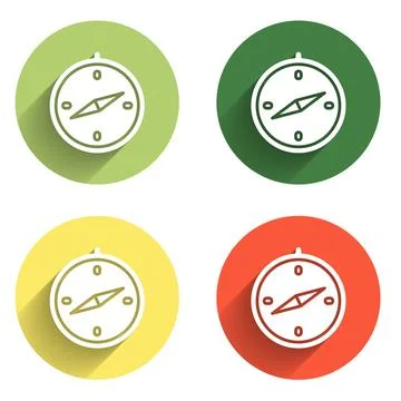 Set Compass icon isolated with long shadow background. Windrose navigation .. イラスト素材