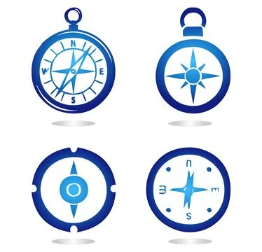 Set of compass icons. Gradient naval comapass set. Stock Illustration