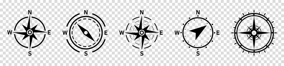 Set of compass icons Stock Illustration