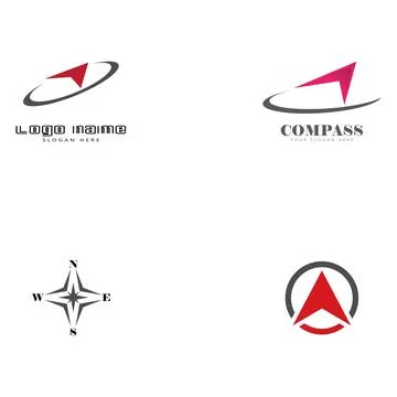 Set Compass Logo Template vector Illustrazione stock