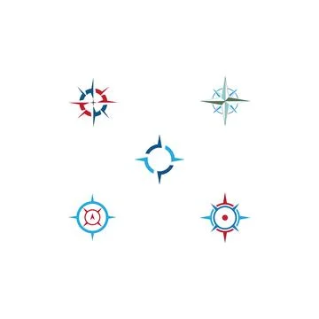 Set Compass Logo Template vector Stock Illustration