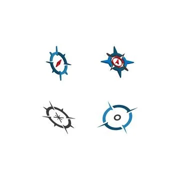 Set Compass Logo Template vector symbol Stockillustratie