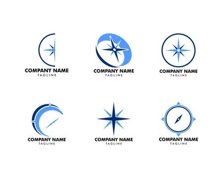 Set of Compass Logo Template vector icon illustration design Stock Illustration