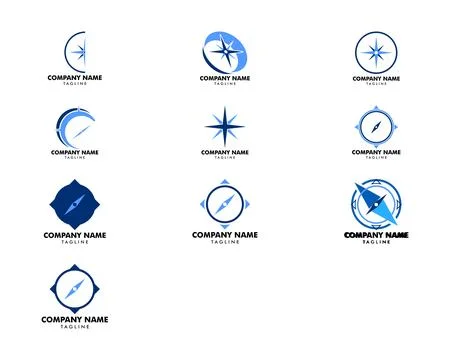 Set of Compass logo template vector icon illustration design Stock Illustration