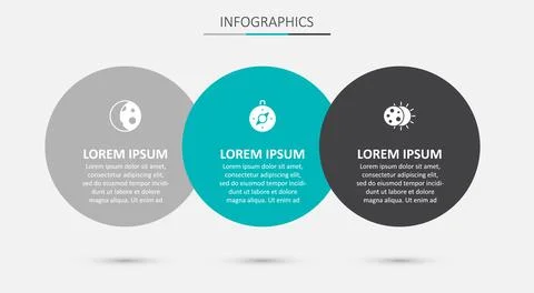 Set Compass, Moon phases and Eclipse of the sun. Business infographic template 스톡 일러스트