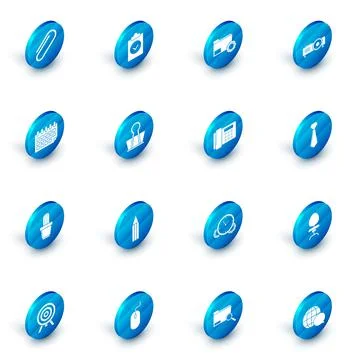 Set Completed task, Folder settings with gears, Presentation, movie, film, media Stock Illustration