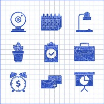 Set Completed task, Presentation financial board with graph, schedule, chart, Stock Illustration