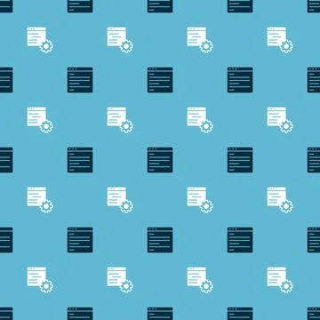 Set Computer api interface and on seamless pattern. Vector 스톡 일러스트