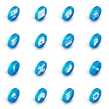 Set Computer api interface, Humanoid robot, Mars rover, Robot, Electric plug Stock Illustration