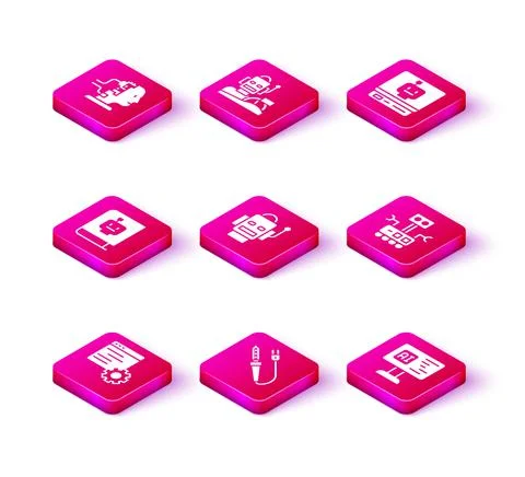 Set Computer api interface, Soldering iron, User manual, Robot, Software, and Stock Illustration