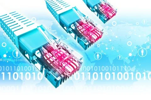 Set of computer cables Stock Illustration