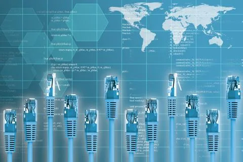Set of computer cables Illustrazione stock