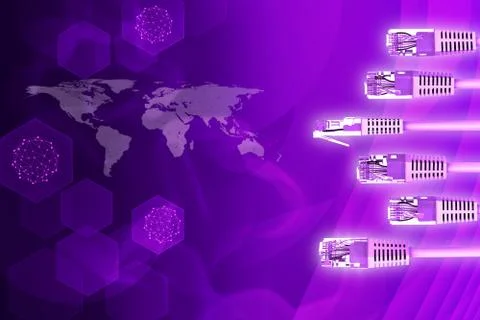 Set of computer cables Stock Illustration