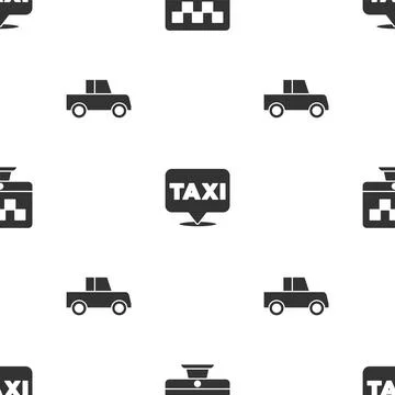 Set Computer call taxi service, Location with and Car on seamless pattern. .. イラスト素材