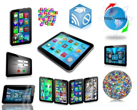 Set of computer components Illustration