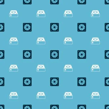 Set Computer cooler and on seamless pattern. Vector イラスト素材