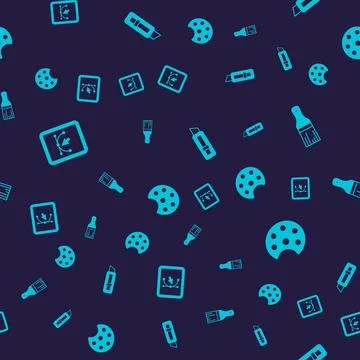 Set Computer with design program, Paint brush, Stationery knife and Palette.. 스톡 일러스트