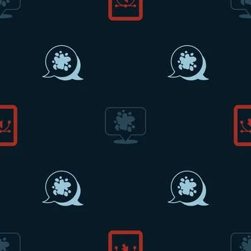 Set Computer with design program, Paint spray and  on seamless pattern. Vecto 스톡 일러스트