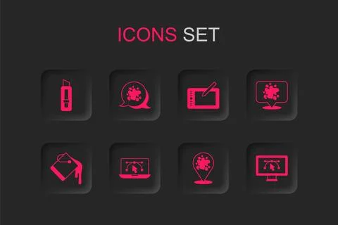 Set Computer with design program, Paint spray, Stationery knife, Graphic ta.. イラスト素材