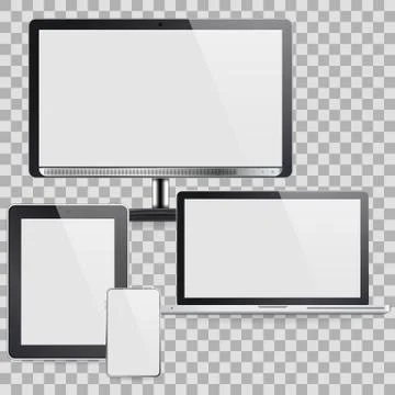 Set Computer Devices Stock Illustration