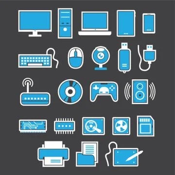 Set Of Computer Equipment Illustrazione stock