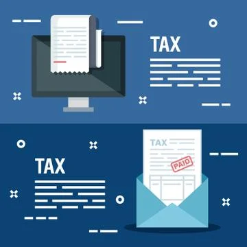 Set computer with finance invoice report and card Illustrazione stock