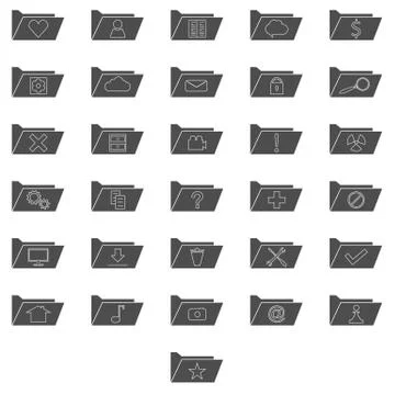 Set of computer folders Illustrazione stock
