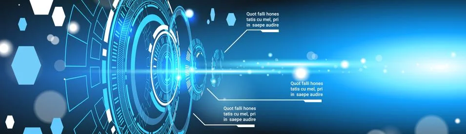 Set Of Computer Futuristic Infographic Elements Tech Abstract Background Stock Illustration