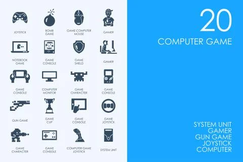 Set of computer game icons 스톡 일러스트
