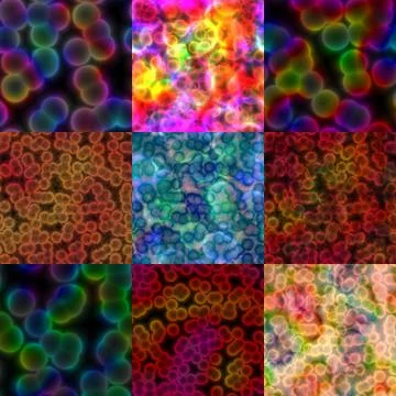 Set of computer generated microscopic structures Stock Illustration