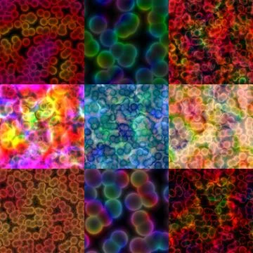 Set of computer generated microscopic structures Stock Illustration