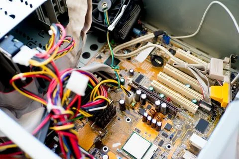 Set of computer hardware Stock Photos