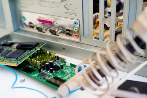 Set of computer hardware Stock Photos