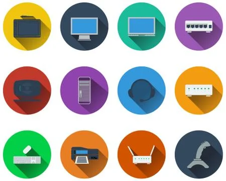 Set of computer icons Illustrazione stock