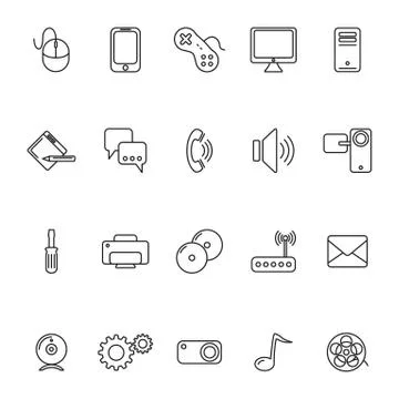 Set of computer icons Stock Illustration