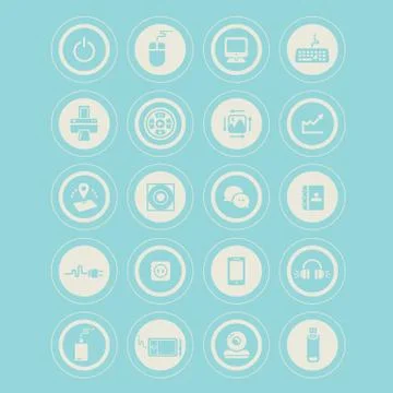 Set of computer icons Illustrazione stock