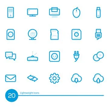 Set of computer icons Stock Illustration